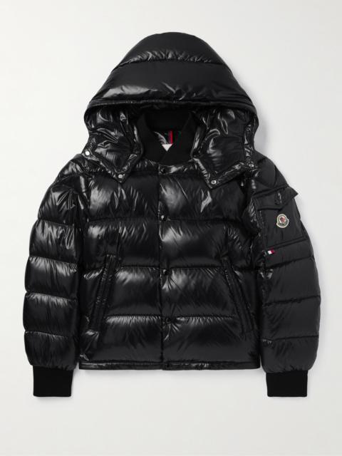Moncler Maljasset Slim-Fit Quilted Lacquered-Nylon Hooded Down Jacket
