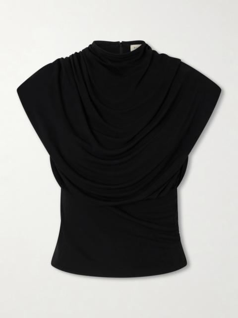 KALLMEYER Jocelyn Gathered Draped Jersey Top