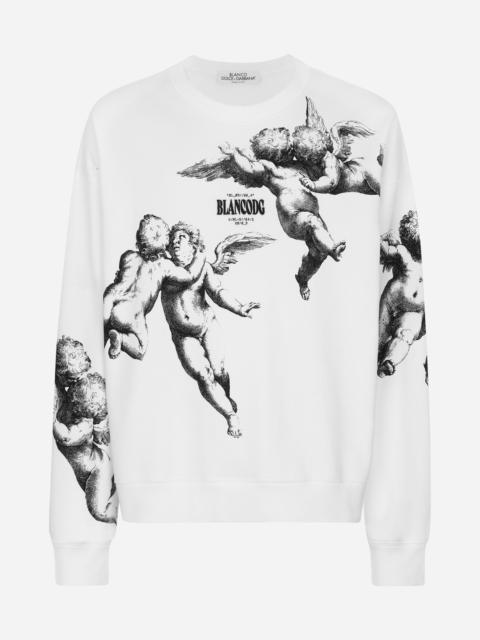 Round-neck sweatshirt with Angel print BLANCO DOLCE&GABBANA