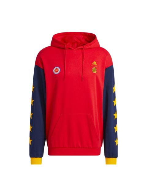 adidas adidas Logo Printing Splicing Unisex Red HB0733