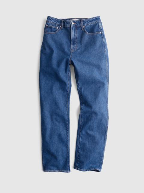 Madewell The Curvy Longline Straight Crop Jean in Marina Blue Wash