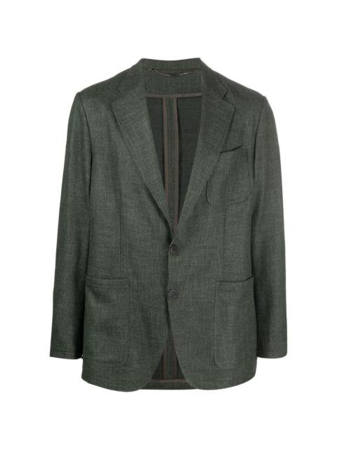 single-breasted wool-blend blazer