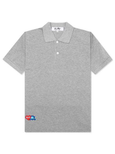 COMME DES GARCONS PLAY X THE ARTIST INVADER WOMEN'S POLO - GREY