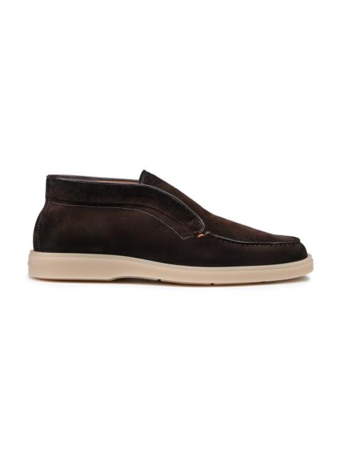 Santoni Men's dark brown suede desert boot