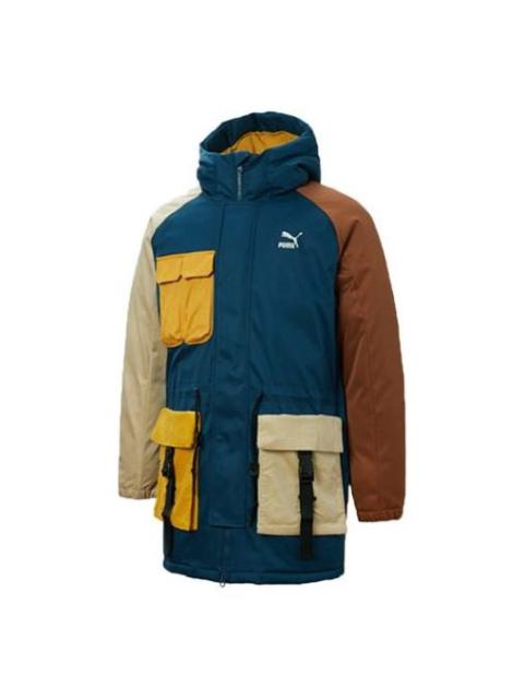 PUMA Retro Block Down Jacket 'Blue Yellow Brown' 534676-65