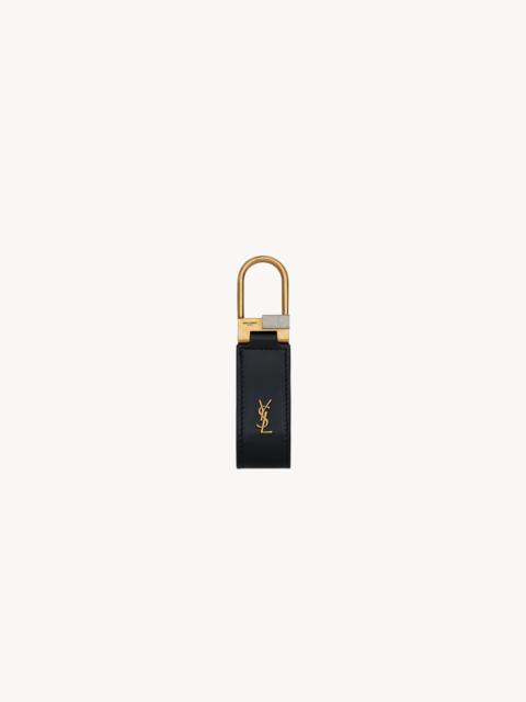 SAINT LAURENT TINY CASSANDRE KEYRING IN SMOOTH LEATHER