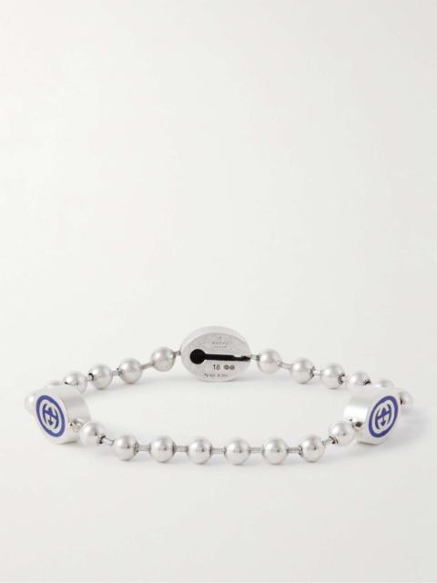 GUCCI Silver-Tone and Enamel Bracelet