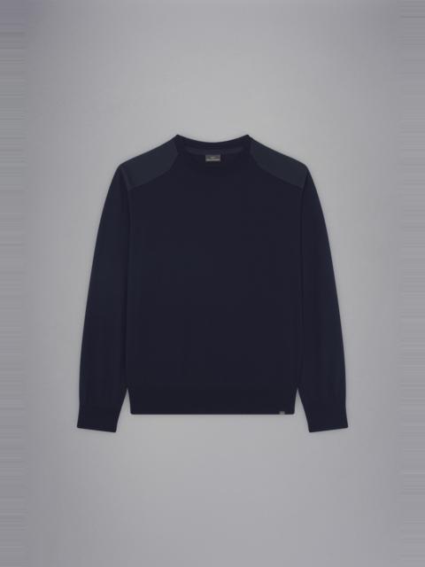 Paul & Shark RE-WOOL SWEATER WITH SHARK INLAY AND STRIPED PATTERN