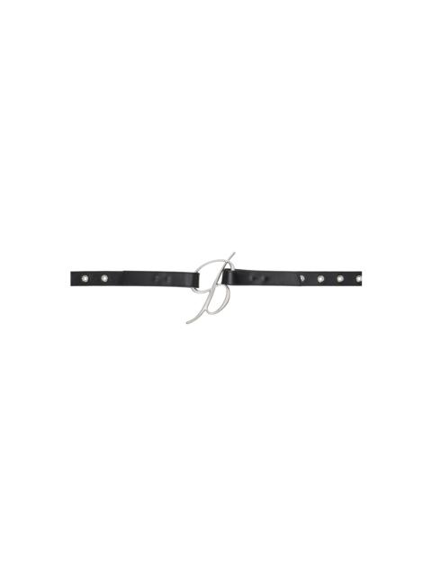 Blumarine Black Eyelet Belt