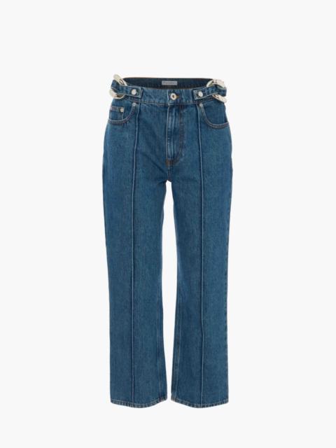 chain-detail straight-leg jeans