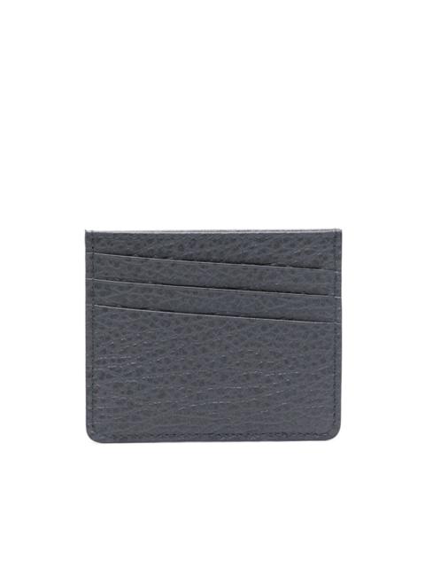 Four-stitch asymmetric leather cardholder