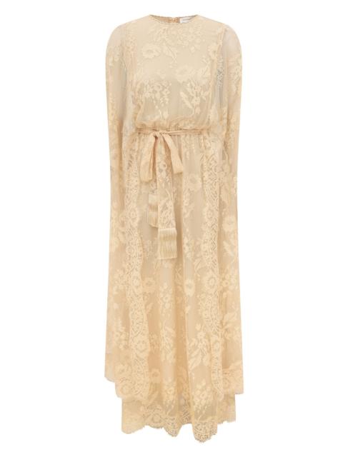 Zimmermann VALIANT LACE CAPED MAXI DRESS