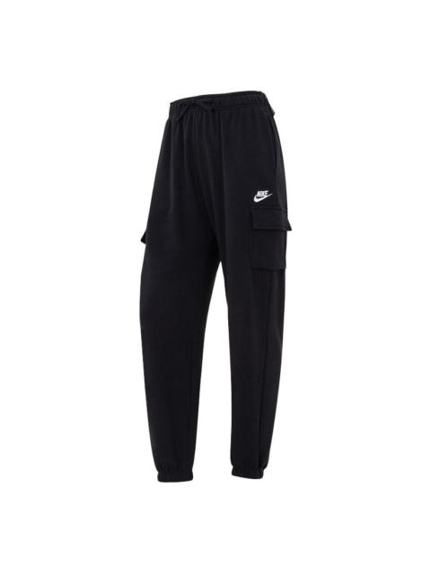 Nike (WMNS) Nike Sportswear Club Fleece Mid-Rise Oversized Cargo Tracksuit Bottoms 'Black' DQ5197-010