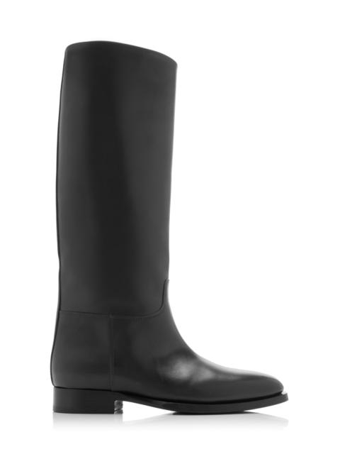 The Row Grunge Leather Riding Boots black
