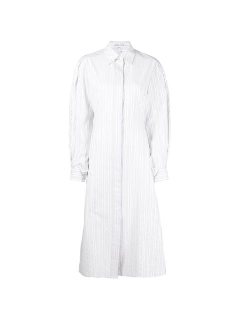 vertical-stripe shirt dress