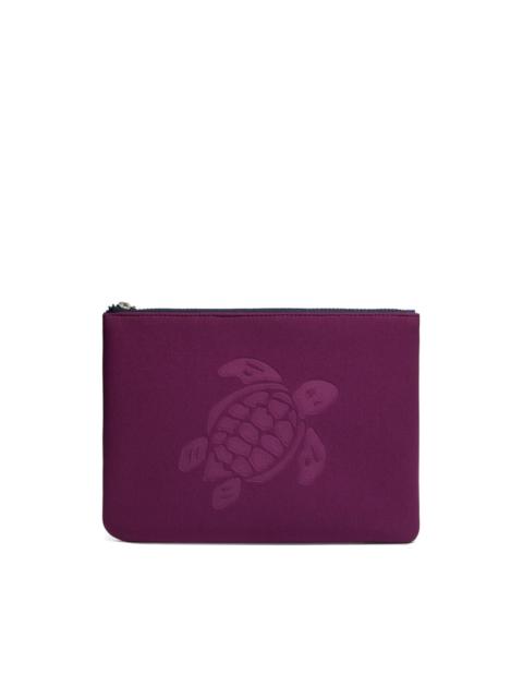 Vilebrequin turtle embossed clutch