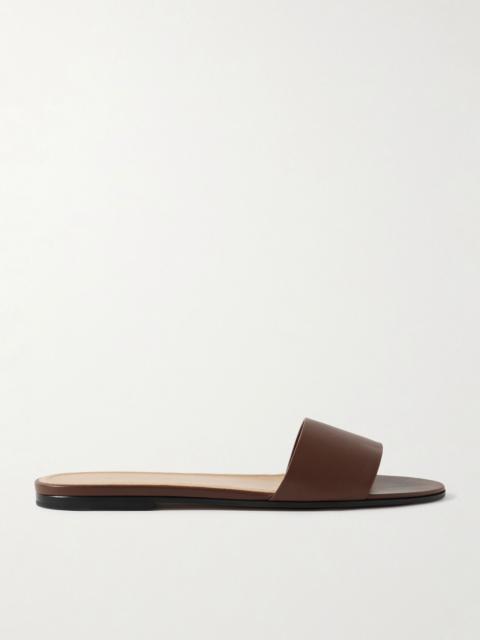 The Row Signum leather slides Brown