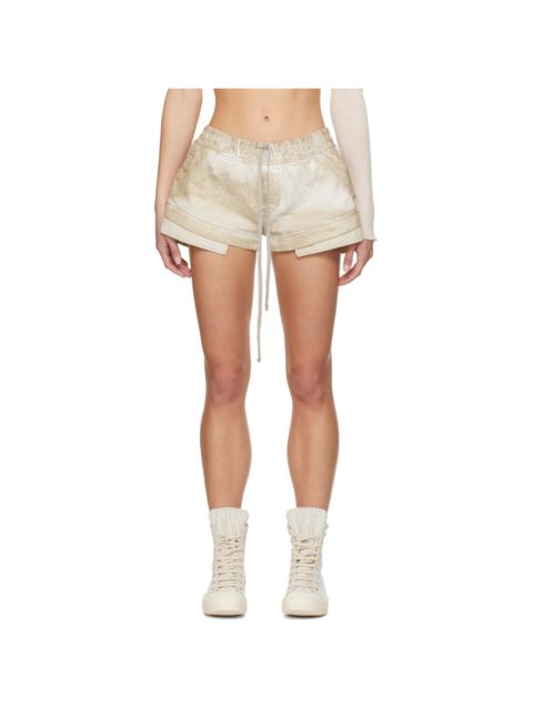 Rick Owens DRKSHDW Beige Hollywood Fog Boxer Denim Shorts