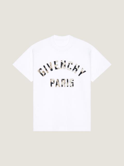 Givenchy T-SHIRT IN COTTON WITH GIVENCHY PARIS EMBROIDERY