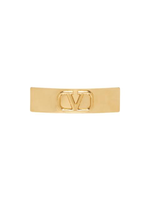 Valentino Gold VLogo Signature Hair Clip