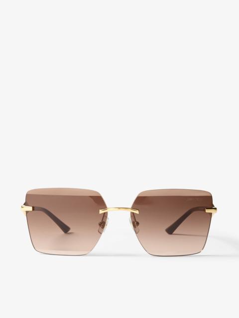 JIMMY CHOO Isaline
Gold Square Sunglasses