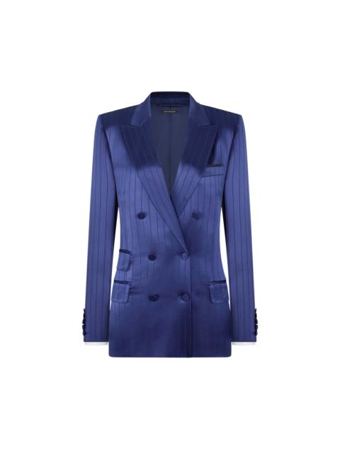 TOM FORD DOUBLE BREASTED PEAK LAPEL STRIPED JACKET