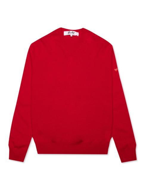 COMME DES GARCONS PLAY SMALL HEART SWEATER - RED