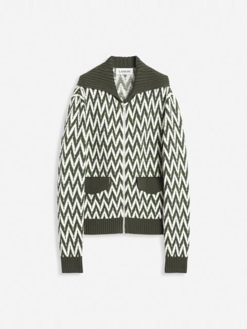 Lanvin CURB HERRINGBONE BOMBER JACKET