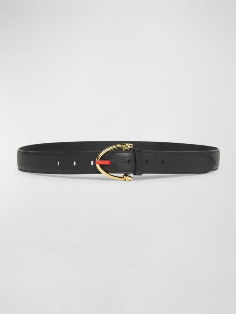 Bottega Veneta Bevel Buckled Leather Belt