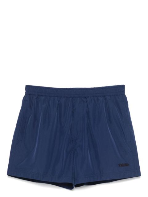 ZEGNA logo-embroidered swim shorts