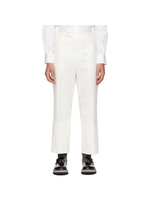 Thom Browne White Rolled Cuff Trousers