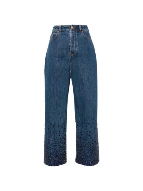 Valentino embellished straight-leg jeans