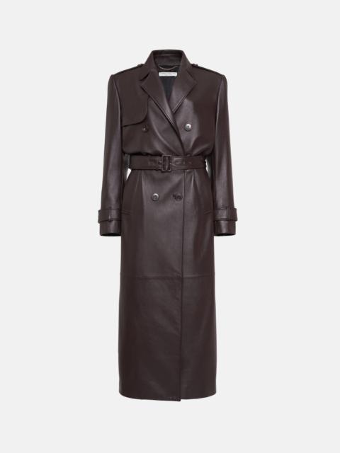 Alessandra Rich LEATHER DOUBLE BREASTED COAT WITH BELT