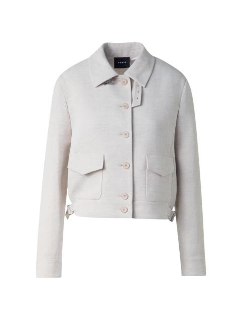 AKRIS Women's Peer Linen Button-Front Jacket - Greige