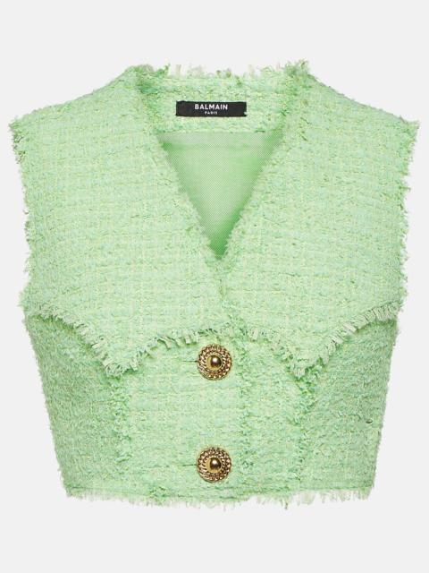 Balmain Tweed crop top