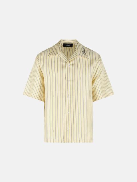 AMIRI 'AMIRI SCRIPT BOWLING' YELLOW SILK SHIRT