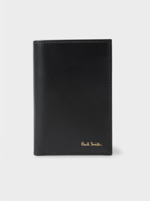 Black 'Signature Stripe' Interior Leather Credit Card Wallet