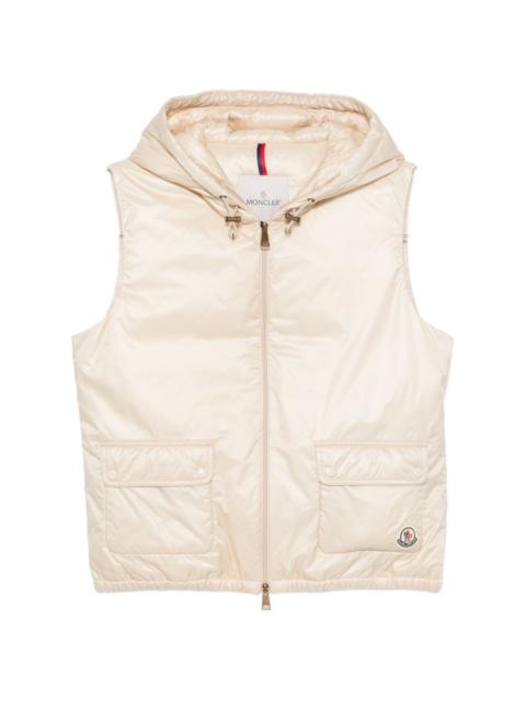 Moncler hooded logo-patch gilet