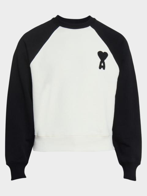 AMI Paris Boxy Crochet Ami De Coeur Raglan Sweatshirt