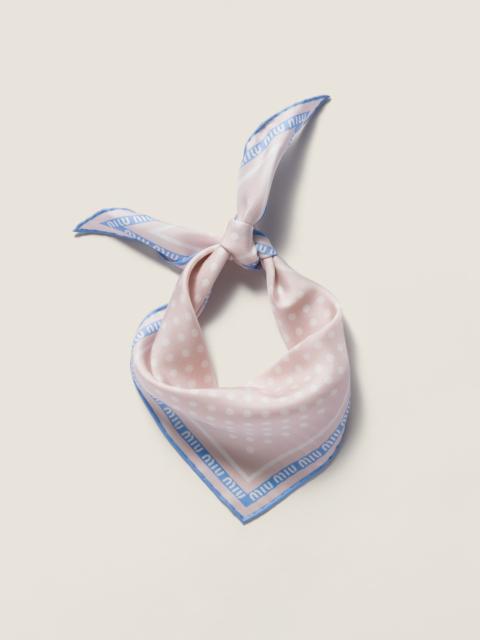 Miu Miu Printed twill scarf
