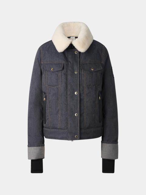 BOGNER Dena Denim Ski Jacket in Navy