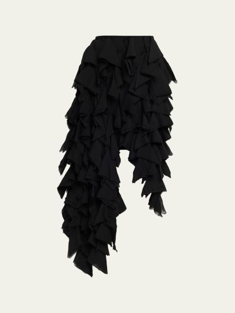 diotima Asymmetric Cotton Ruffle Handkerchief Skirt