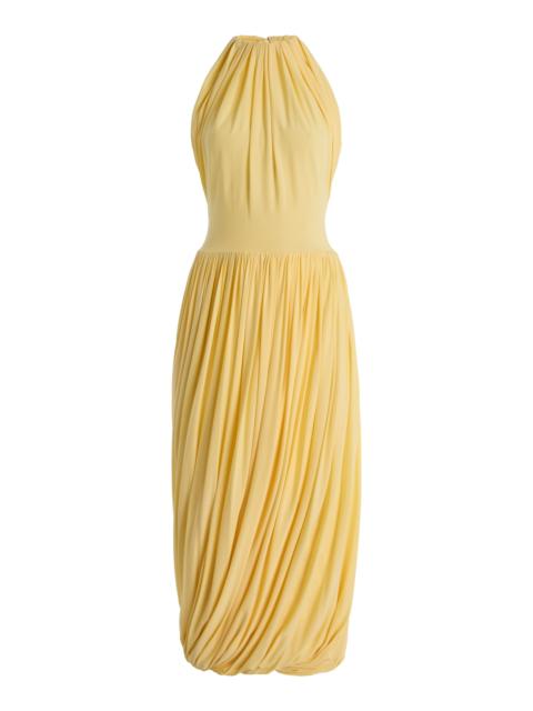 Alaïa Twisted Jersey Midi Dress yellow