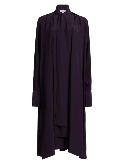 MICHAEL KORS COLLECTION Women's Silk Draped Tieneck Midi-Shirtdress - Aubergine