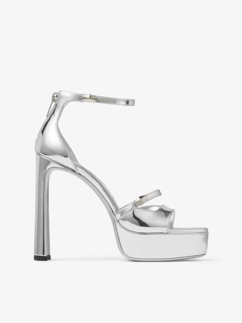 Claressa Platform 125
Silver Liquid Metal Leather Platform Sandals