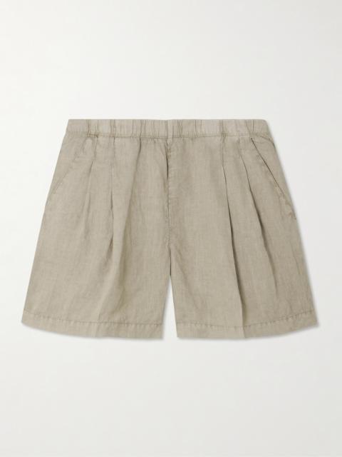 JAMES PERSE Pleated Linen Shorts