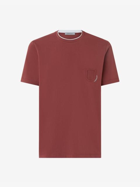 CORNELIANI Brown crew neck stretch jersey t-shirt