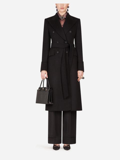 Dolce & Gabbana Double-breasted woolen cloth belted coat