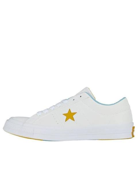 Converse 반대 1개의 별 Ox '백색 무기물 황색' 160593C