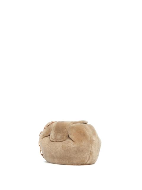 GABRIELA HEARST Soft Demi Clutch with Chain in Champagne Shearling